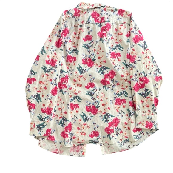 Lands End Floral Pink and White Button Down 18W - Picture 2 of 9